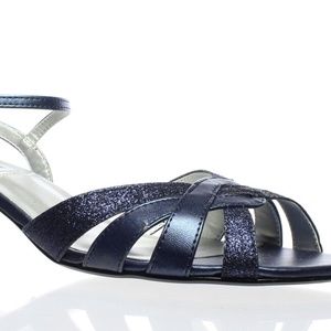 Touch Ups Womens "Jane" Navy Glitter Ankle Strap